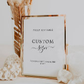 Minimalistische aangepaste teken bewerkbare bruilo reclamebord met voetstuk