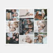 Minimalistische Aangepaste Tekst 9 Fotocollage Gif Fleece Deken (Voorkant (Horizontaal))
