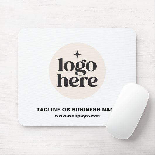 Minimalistische aangepaste tekst bedrijf Logo Muismat (Met muis)