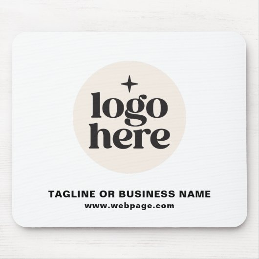 Minimalistische aangepaste tekst bedrijf Logo Muismat (Voorkant)