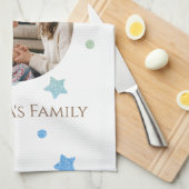Minimalistische aangepaste tekst en foto theedoek (Quarter Fold)