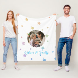 Minimalistische Aangepaste Tekst & Foto Fleece Deken