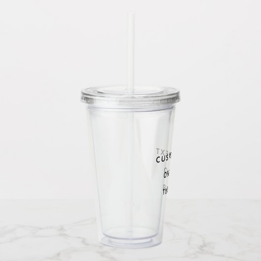 Minimalistische aangepaste tekst of Logo Acryl Drinkbeker (Rechts)