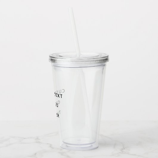 Minimalistische aangepaste tekst of Logo Acryl Drinkbeker (Links)