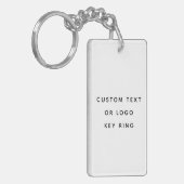 Minimalistische aangepaste tekst of Logo acryl Sle Sleutelhanger (Voorkant Links)