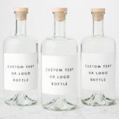 Minimalistische aangepaste tekst of Logo Likeurfles Etiket (Flessen)