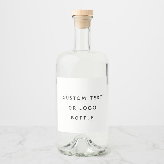 Minimalistische aangepaste tekst of Logo Likeurfles Etiket (Voorkant)