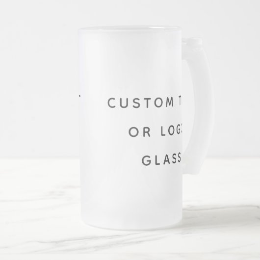 Minimalistische aangepaste tekst of Logo Matglas Bierpul (Voorkant rechts)