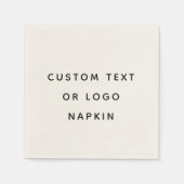 Minimalistische aangepaste tekst of Logo Servet (Voorkant)