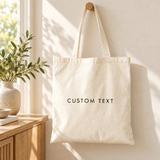 Minimalistische aangepaste tekst tote bag