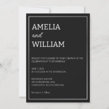 Minimalistische aangepaste trouwuitnodiging templa
