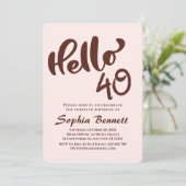 Minimalistische Aangepaste Uitnodiging voor 40e Ve (Staand voorkant)