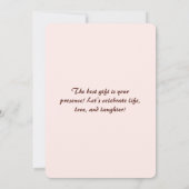 Minimalistische Aangepaste Uitnodiging voor 40e Ve (Achterkant)