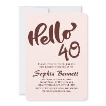 Minimalistische Aangepaste Uitnodiging voor 40e Ve