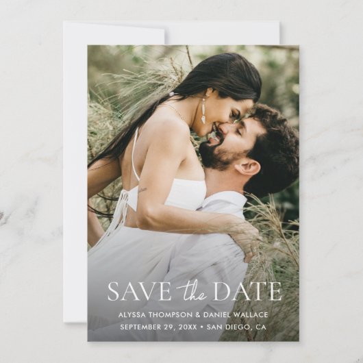 Minimalistische aangepaste volledige namen One Pho Save The Date (Voorkant)
