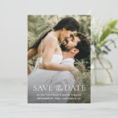 Minimalistische aangepaste volledige namen One Pho Save The Date (Staand voorkant)