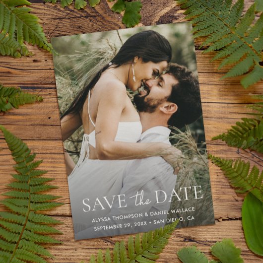 Minimalistische aangepaste volledige namen One Pho Save The Date