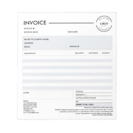 Minimalistische Aangepaste Zakelijke Factuur Verko Notitieblok