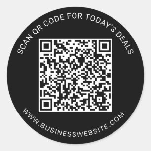 Minimalistische Aangepaste Zakelijke QR-code Ronde Sticker