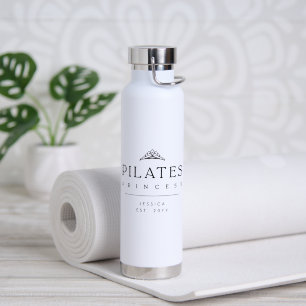 Minimalistische aangepaste zwarte en witte Pilates Waterfles