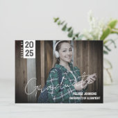 Minimalistische aankondiging van 2 foto-Afstuderen (Staand voorkant)