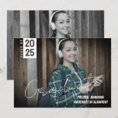 Minimalistische aankondiging van 2 foto-Afstuderen (Voorkant / Achterkant)