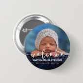 Minimalistische aankondiging van de foto Baby ter Ronde Button 5,7 Cm (Voorkant /achterkant)