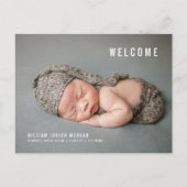 Minimalistische aankondiging van de geboorte van d briefkaart (Voorkant)
