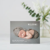 Minimalistische aankondiging van de geboorte van d briefkaart (Staand voorkant)