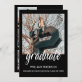 Minimalistische aankondiging van eindexamenfoto's  (Voorkant / Achterkant)