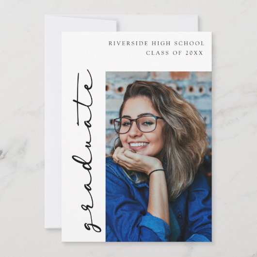 Minimalistische aankondiging van het Afstuderen, m (Voorkant)