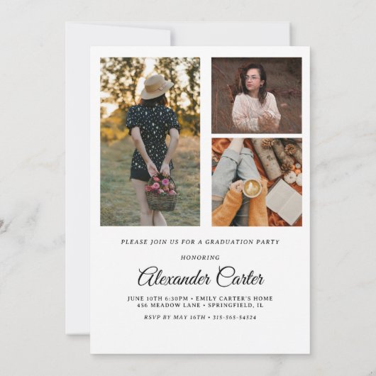 Minimalistische aankondiging van het Afstuderen, m (Achterkant)