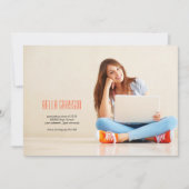 Minimalistische aankondiging van het Afstuderen va (Voorkant)