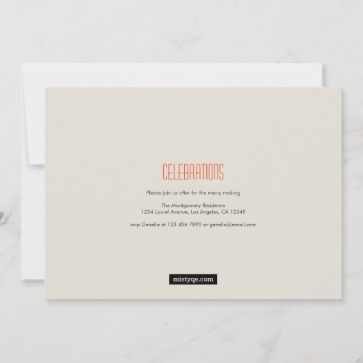 Minimalistische aankondiging van het Afstuderen va (Achterkant)