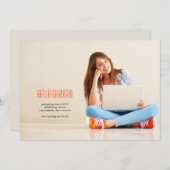 Minimalistische aankondiging van het Afstuderen va (Voorkant / Achterkant)