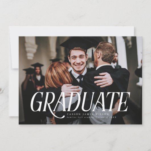 Minimalistische aankondiging van het Afstuderen va (Voorkant)