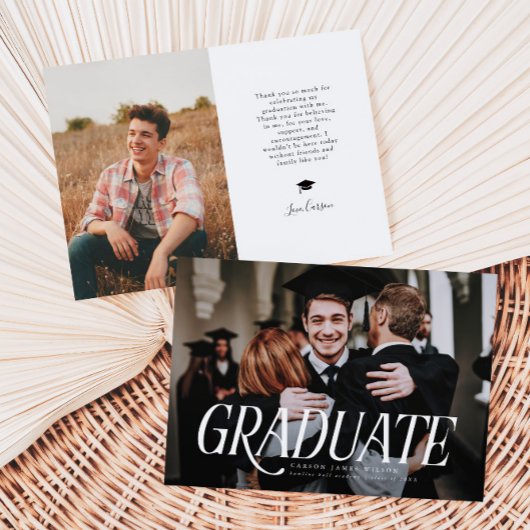 Minimalistische aankondiging van het Afstuderen va