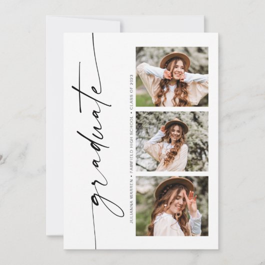 Minimalistische aankondiging van het Afstuderen va (Voorkant)