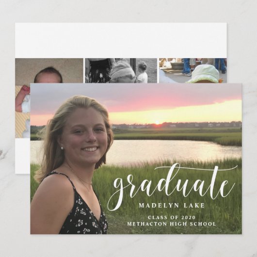 Minimalistische aankondiging van het Foto Afstuder (Voorkant / Achterkant)