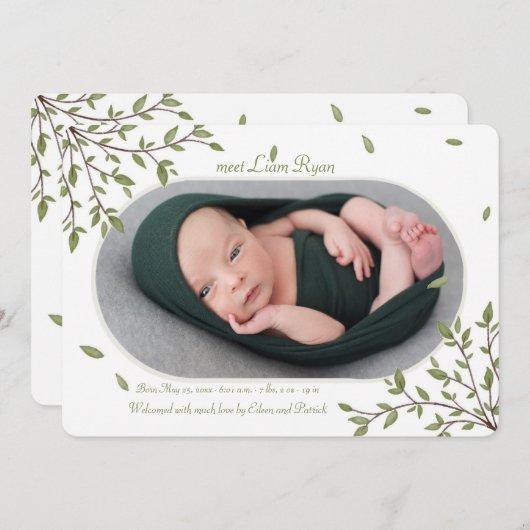 Minimalistische aankondiging van het Lijst van de  (Voorkant / Achterkant)