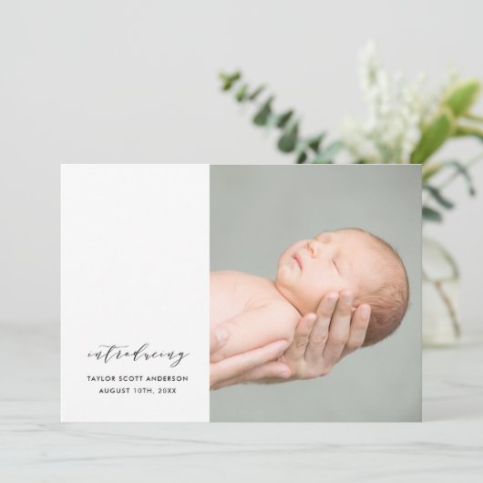 Minimalistische aankondiging van onze kleine bijen (Staand voorkant)