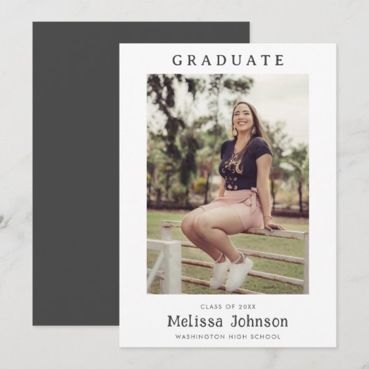 Minimalistische aankondigingen van aangepaste foto (Voorkant / Achterkant)