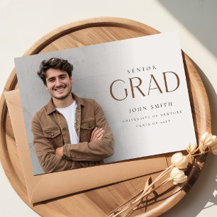 Minimalistische aankondigingsfoto voor afstuderend briefkaart