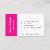 Minimalistische Aanpasbare Professionele Heet Roze Visitekaartje (Achterkant)