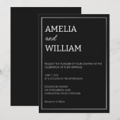 Minimalistische Aanpasbare Trouwuitnodiging Sjablo Kaart (Voorkant / Achterkant)