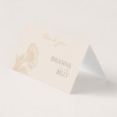 Minimalistische aardachtige bloemenbruiloft bedank kaart (Voorkant)