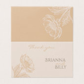 Minimalistische aardachtige bloemenbruiloft bedank kaart (Buitenkant ongevouwen)