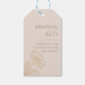Minimalistische aardachtige bloemenbruiloft gunst cadeaulabel (Voorkant)