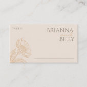 Minimalistische aardachtige bloemenbruiloft plaats plaatskaartje (Voorkant)