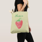 Minimalistische aardbei tote bag (Dichtbij)